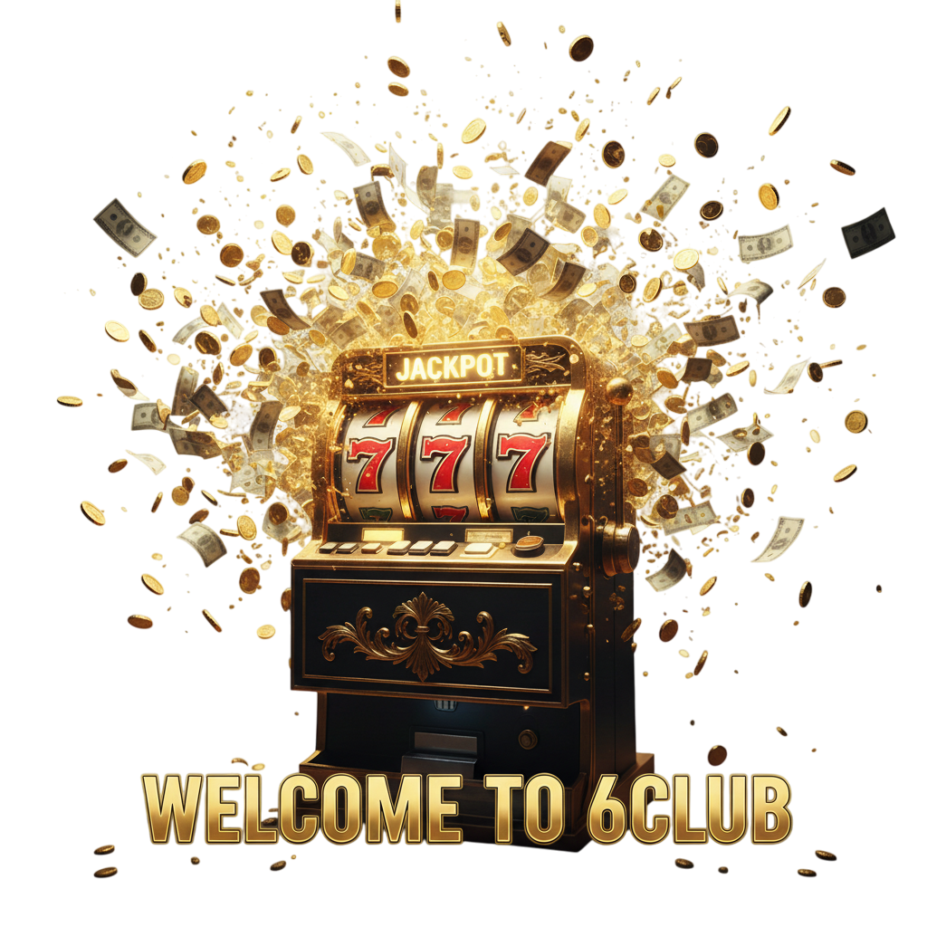 6Club Login homepage banner showing Slots, Lottery, and Casino Games
